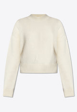 Jacquemus La Maille Alpaca Wool Sweater Cream 241KN353 2329-130