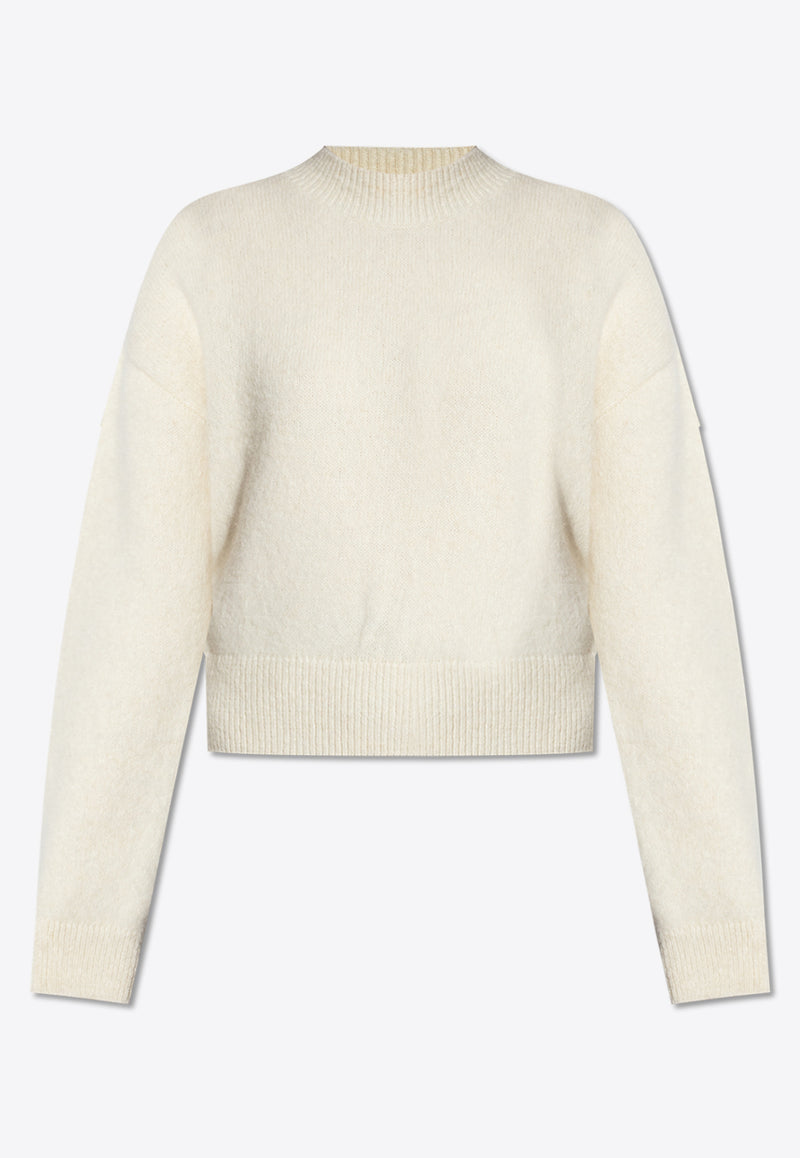 Jacquemus La Maille Alpaca Wool Sweater Cream 241KN353 2329-130