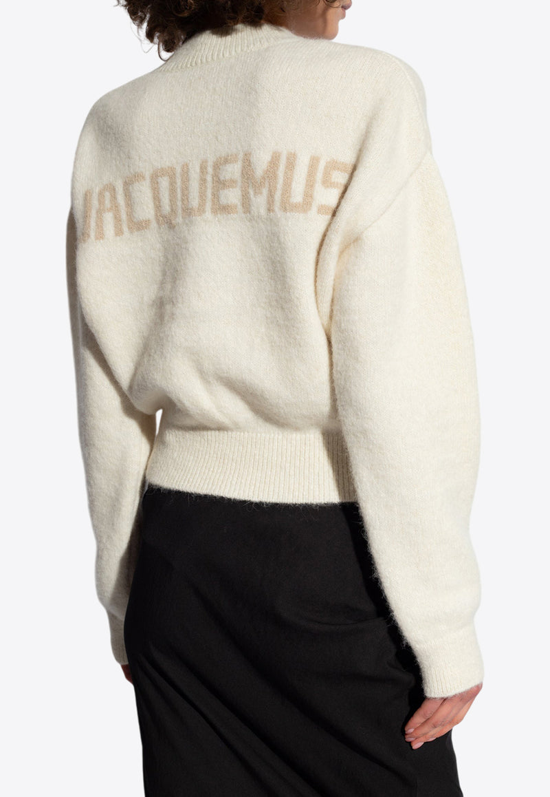 Jacquemus La Maille Alpaca Wool Sweater Cream 241KN353 2329-130