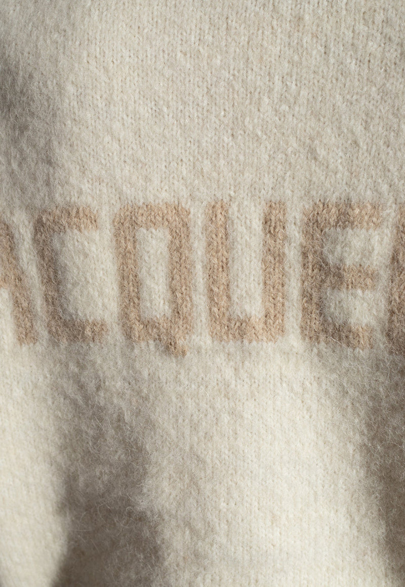 Jacquemus La Maille Alpaca Wool Sweater Cream 241KN353 2329-130