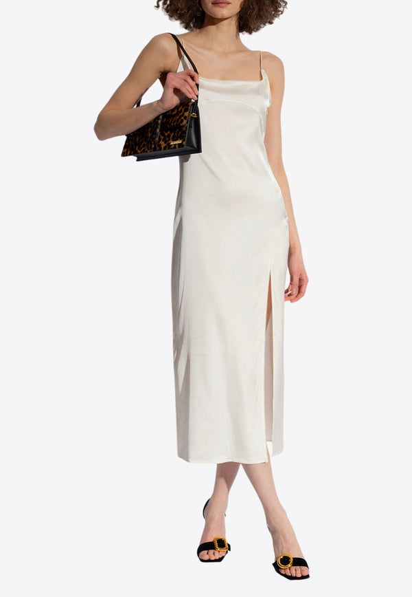 Jacquemus Notte Slip Satin Midi Dress White 241DR100 1000-110