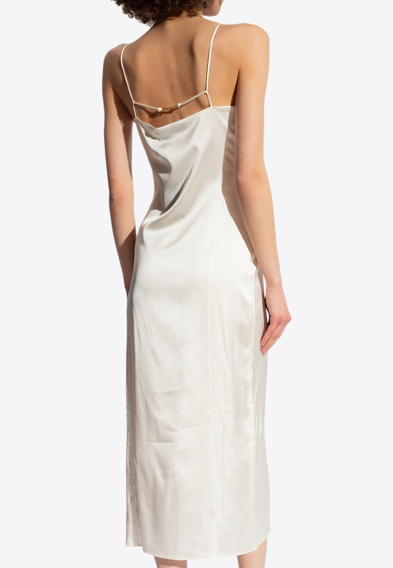 Jacquemus Notte Slip Satin Midi Dress White 241DR100 1000-110