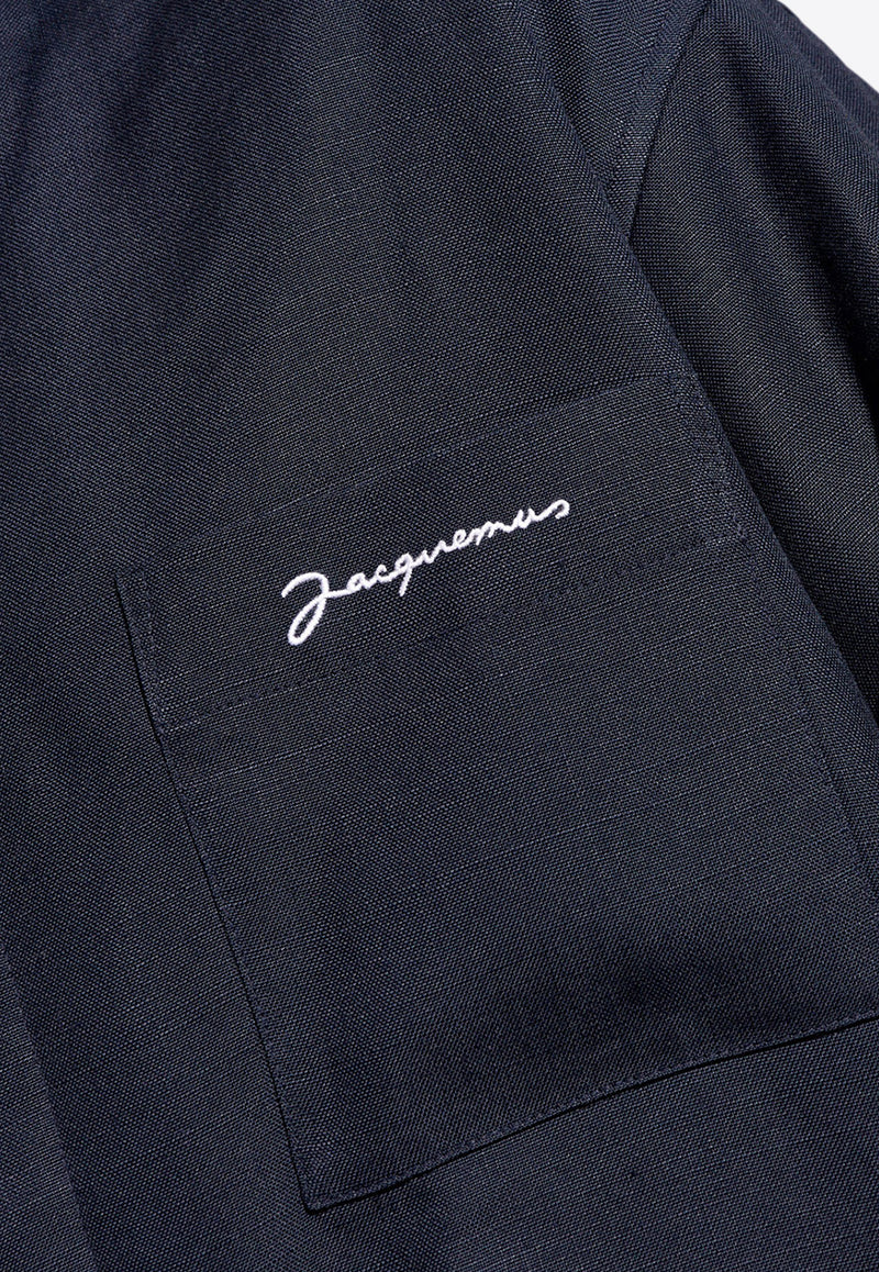 Jacquemus Boulanger Logo Overshirt Navy 236SH105 1359-390