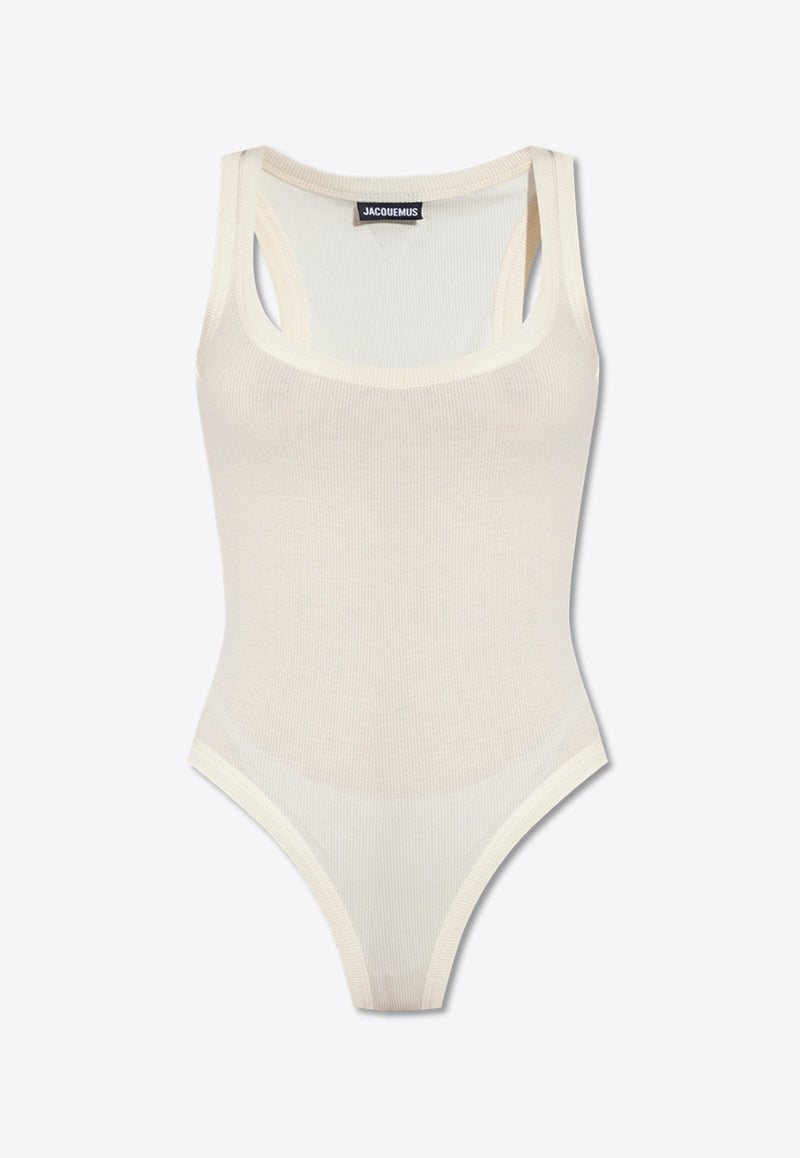 Jacquemus The Grosgrain Sleeveless Bodysuit Cream 241JS159 2032-100