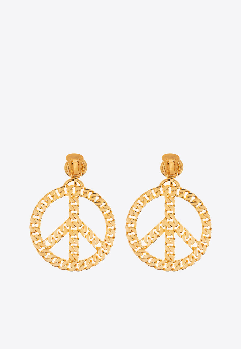 Moschino The Peace Sign Drop Earrings  Gold 24171 A9161 8402-0606