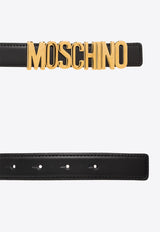 Moschino Logo Lettering Leather Belt Black 2417 A8006 8001-0555