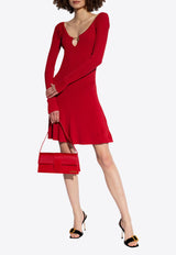 Jacquemus Pralu Ribbed Mini Flared Dress Red 241KN356 2358-480