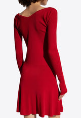 Jacquemus Pralu Ribbed Mini Flared Dress Red 241KN356 2358-480