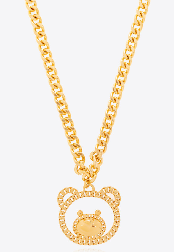 Moschino Teddy Bear Pendant Necklace Gold 24171 A9157 8463-0606