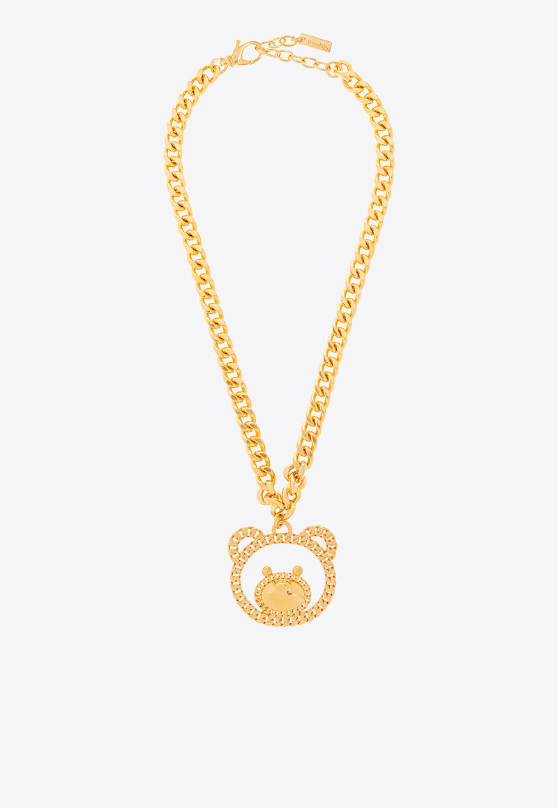 Moschino Teddy Bear Pendant Necklace Gold 24171 A9157 8463-0606