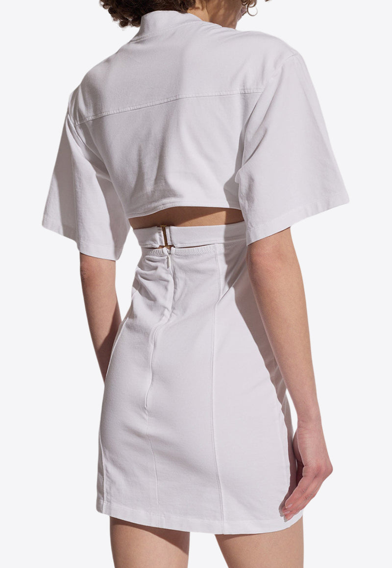 Jacquemus Bahia Twisted Cut-Out Mini Dress White 241DR088 2003-100