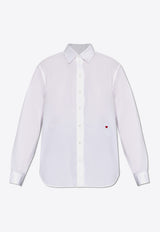 Moschino Embroidered Heart Long-Sleeved Shirt  White 241E J0224 0531-1001