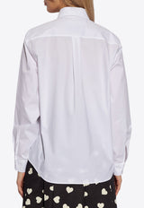 Moschino Embroidered Heart Long-Sleeved Shirt  White 241E J0224 0531-1001