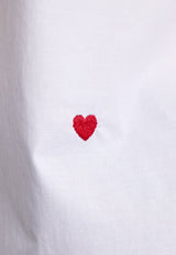 Moschino Embroidered Heart Long-Sleeved Shirt  White 241E J0224 0531-1001