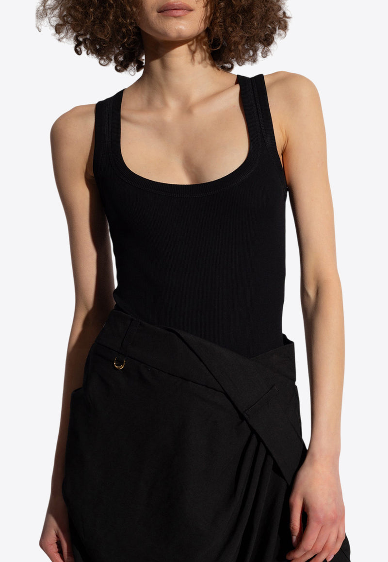 Jacquemus The Grosgrain Sleeveless Bodysuit Black 241JS159 2032-990