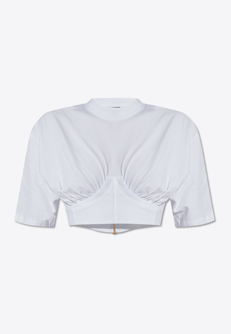 Jacquemus Caraco Cropped T-shirt White 241JS148 2031-100