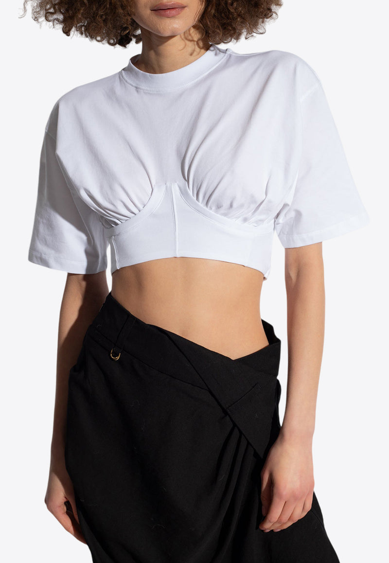 Jacquemus Caraco Cropped T-shirt White 241JS148 2031-100