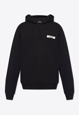 Jacquemus Logo Patch Grosgrain Hoodie Black 245JS247 2036-990