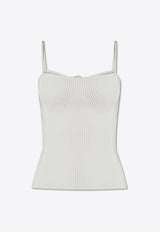 Jacquemus Sierra Ribbed Knit Sleeveless Top White 241KN354 2355-110