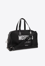 Moschino Logo Print Duffel Bag  Black 241Z2 A9002 8201-2555