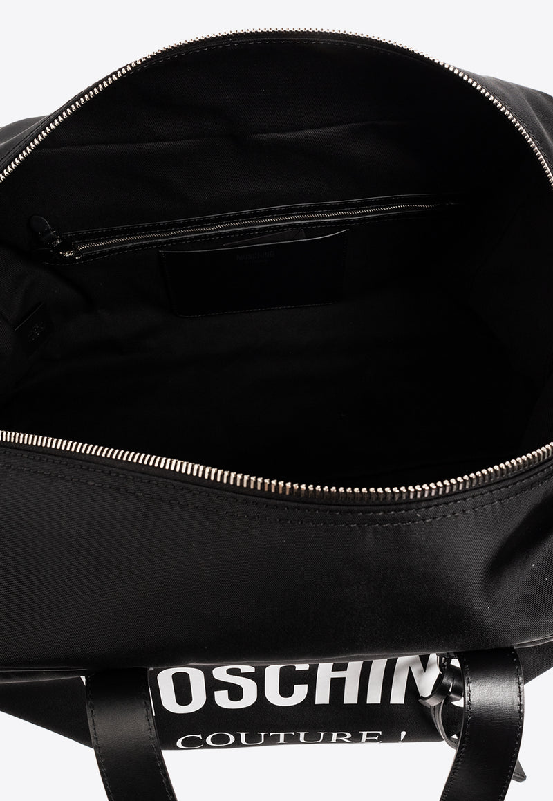 Moschino Logo Print Duffel Bag  Black 241Z2 A9002 8201-2555