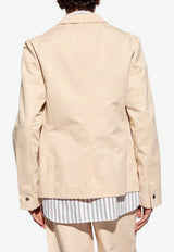 Jacquemus Jean Single-Breasted Blazer Cream 245JA038 1534-150