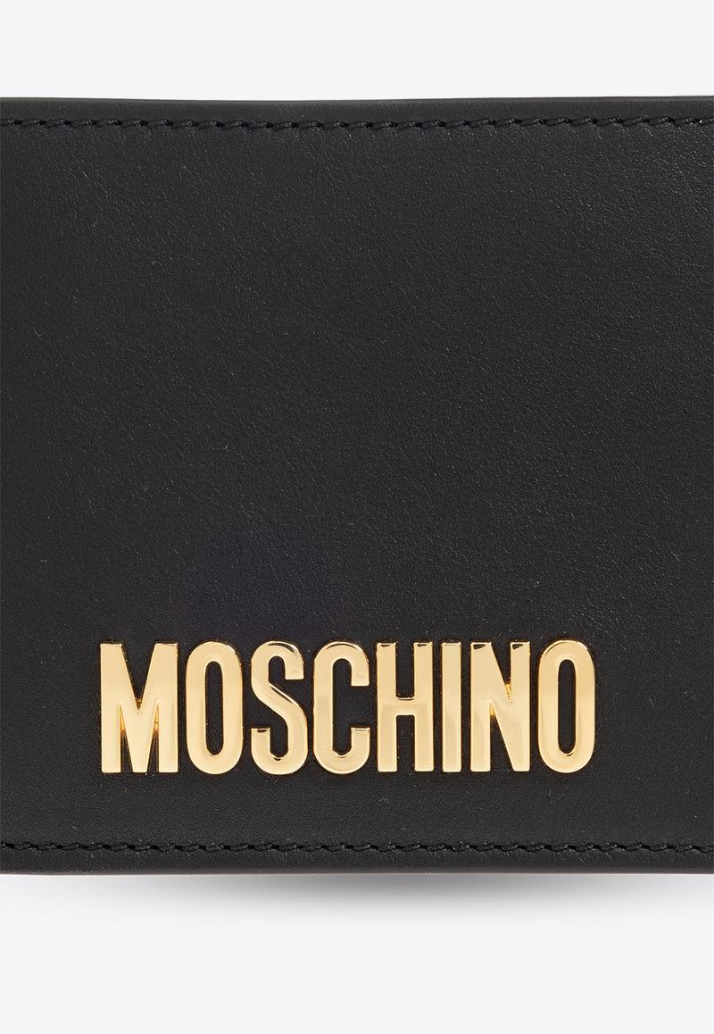 Moschino Logo Lettering Flap Wallet Black 241Z2 A8131 8001-3555