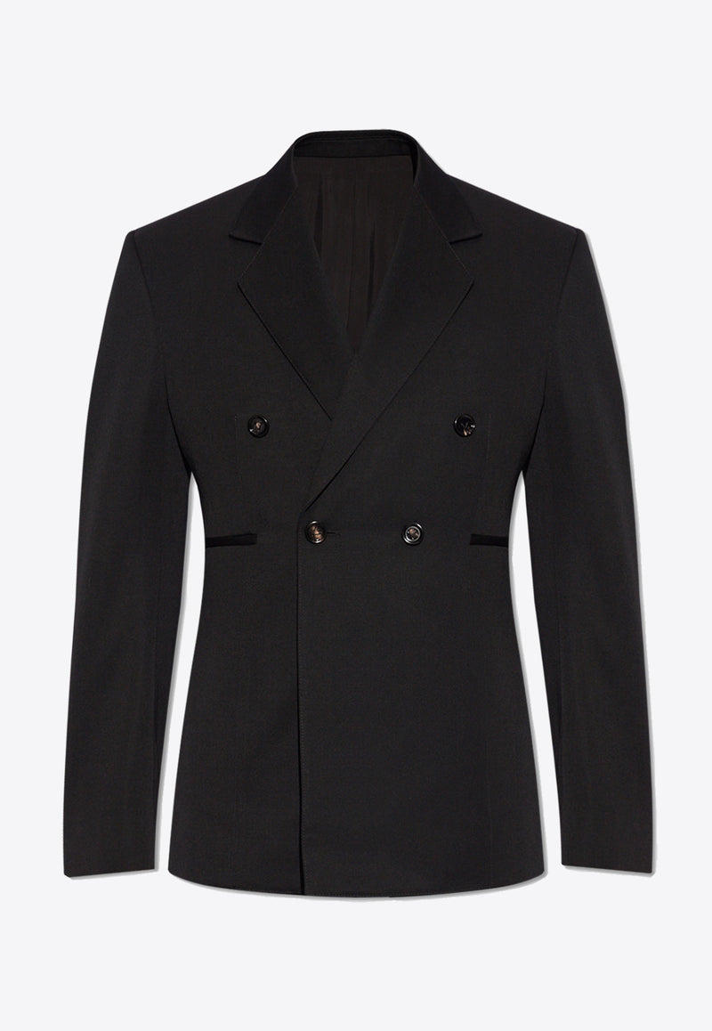 Bottega Veneta Double-Breasted Wool Blazer Black 711653 VKIS0-1000