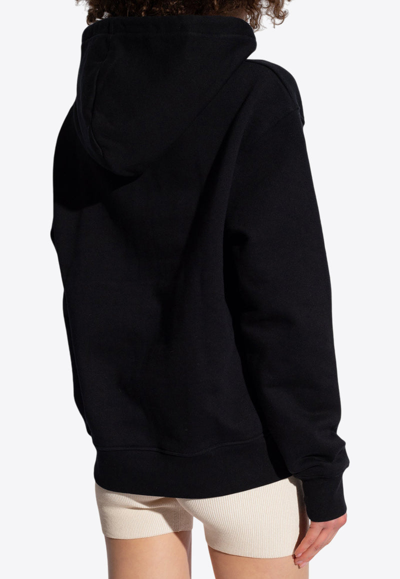 Jacquemus Logo Embroidered Drawstring Hoodie Black 245JS310 2120 F-990