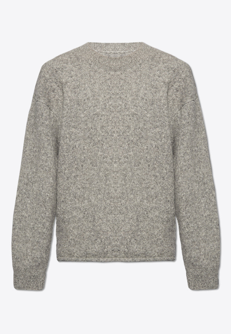 Jacquemus Jacquard Logo Alpaca Sweater Gray 245KN295 2329-950