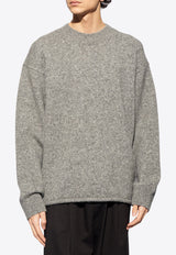 Jacquemus Jacquard Logo Alpaca Sweater Gray 245KN295 2329-950