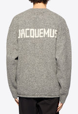 Jacquemus Jacquard Logo Alpaca Sweater Gray 245KN295 2329-950