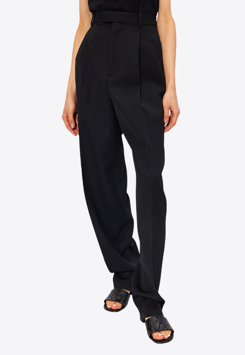 Bottega Veneta Tapered-Leg Tailored Wool Pants Black 743608 V3PH0-1000