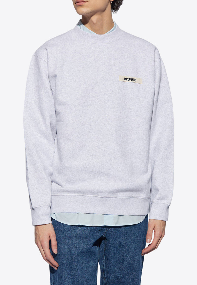 Jacquemus The Gros Grain Logo Sweatshirt Gray 245JS206 2036-950