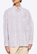 Jacquemus Signature Striped Long-Sleeved Shirt White 245SH070 1140-1FE