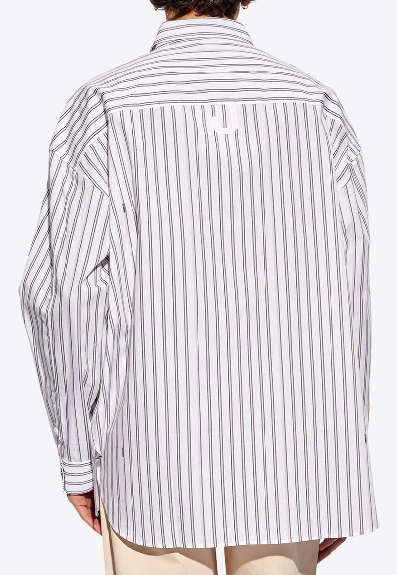 Jacquemus Signature Striped Long-Sleeved Shirt White 245SH070 1140-1FE