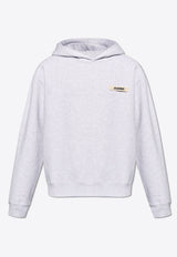 Jacquemus The Gros Grain Logo Hooded Sweatshirt Gray 245JS247 2036-950