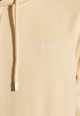 Jacquemus Embroidered Logo Drawstring Hoodie Cream 245JS310 2120 M-151