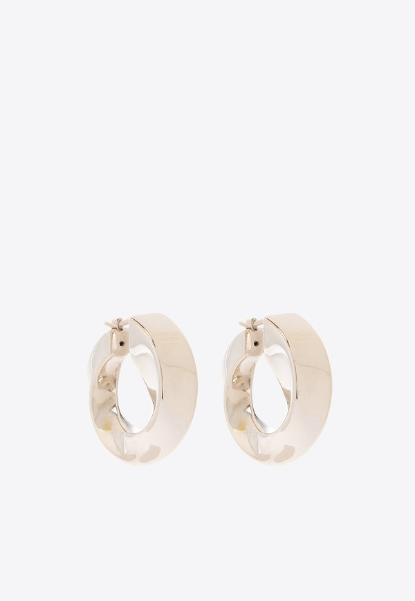 Bottega Veneta Twist Hoop Earrings Silver 775170 V5070-8117