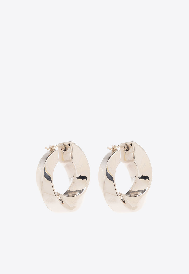 Bottega Veneta Twist Hoop Earrings Silver 775170 V5070-8117