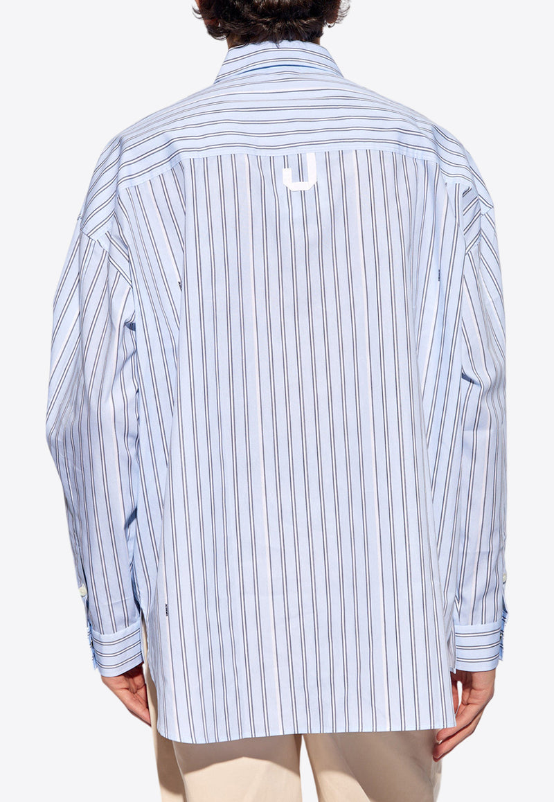 Jacquemus Striped Long-Sleeved Shirt Light Blue 245SH070 1140-3FE