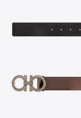 Salvatore Ferragamo Double Gancini Reversible Leather Belt Brown 670308 DOUBLE ADJUS 770928-COCOA BROWN