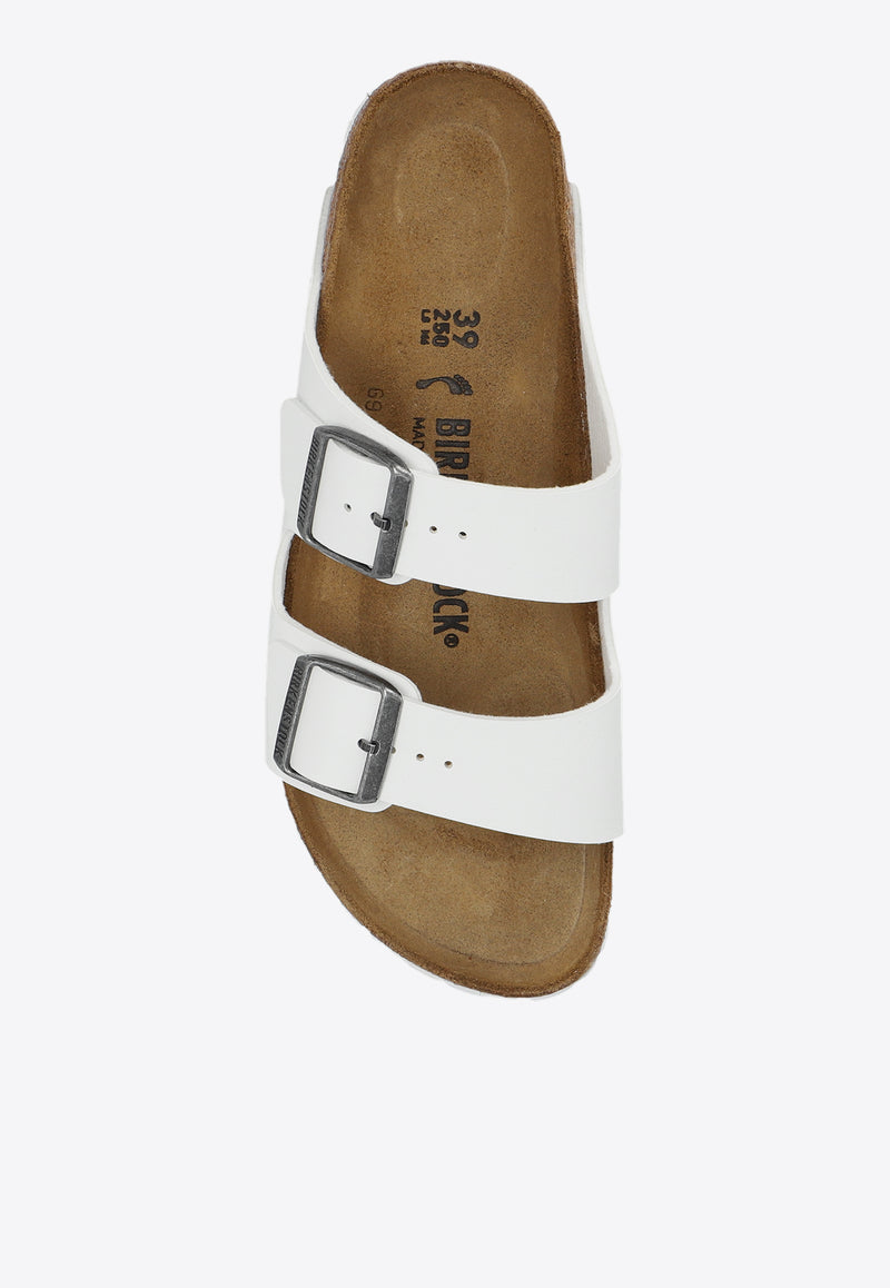 Birkenstock Arizona Big-Buckle Leather Slides White 552683 0-WHITE