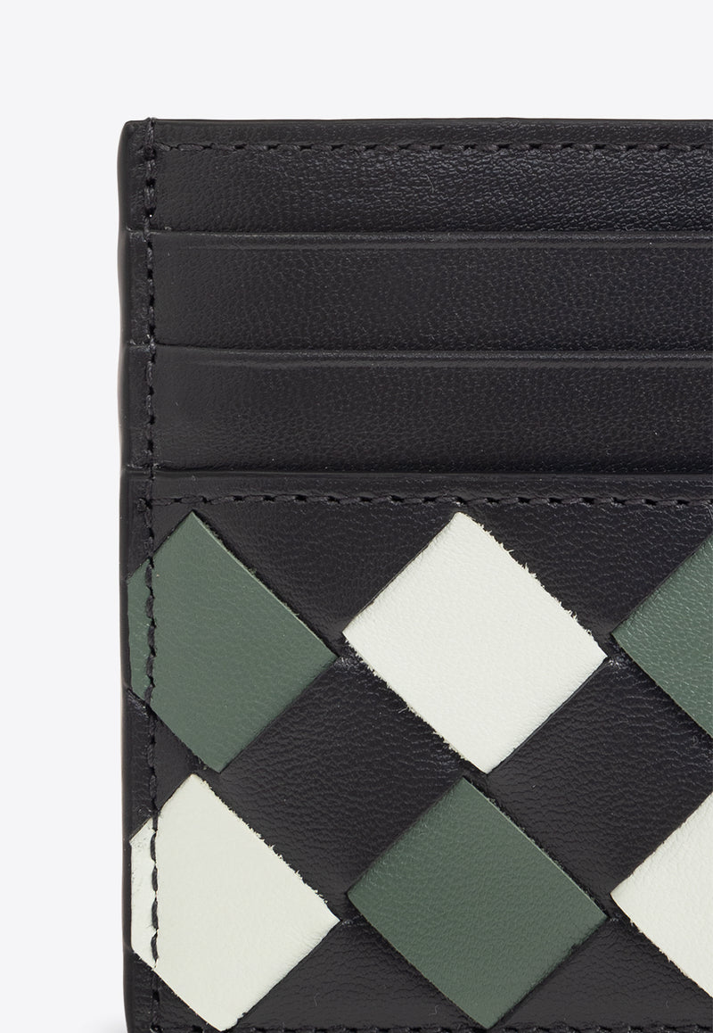 Bottega Veneta Tri-Color Intrecciato Leather Cardholder Multicolor 742325 V3TG2-2368