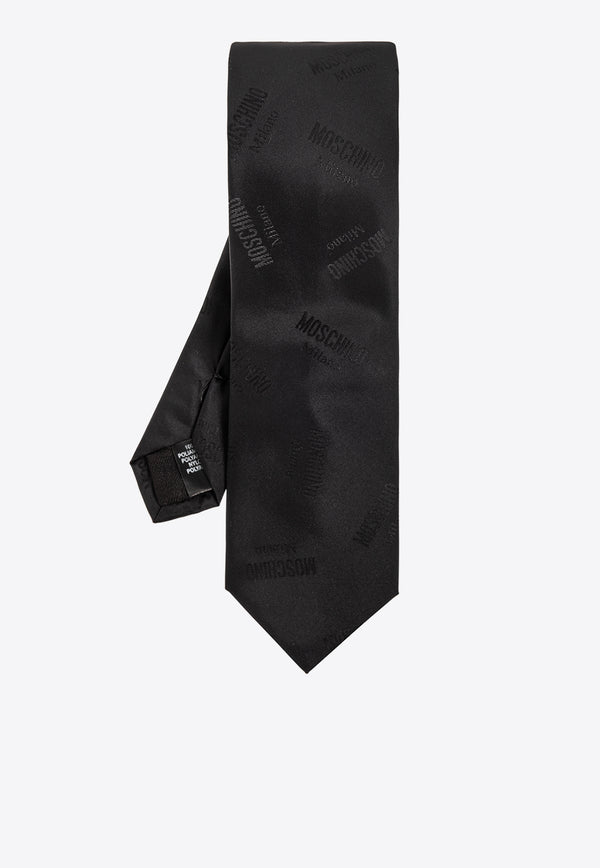 Moschino Monogram Jacquard Tie Black 55070 M5777-001