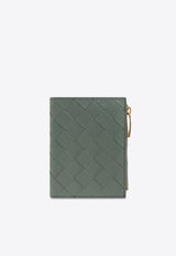 Bottega Veneta Small Intrecciato Bi-Fold Leather Wallet Aloe 742330 VCPP3-3198