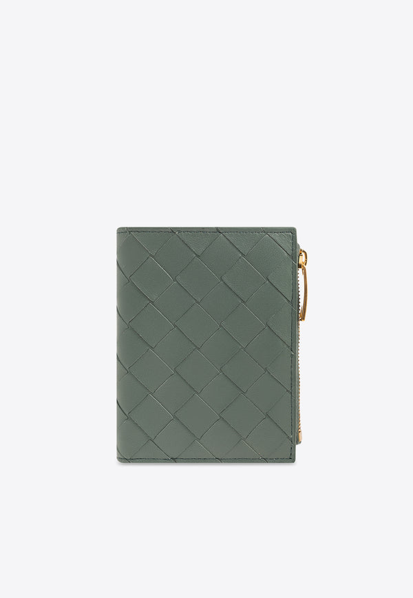 Bottega Veneta Small Intrecciato Bi-Fold Leather Wallet Aloe 742330 VCPP3-3198