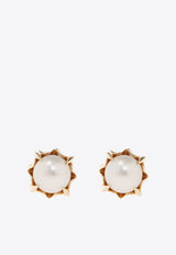 Bottega Veneta Pearl Stud Earrings Gold 775127 V721A-9800