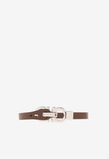 Logo Plaque Leather Bracelet
