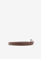 Logo Plaque Leather Bracelet